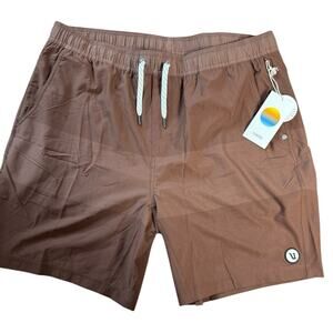 Vuori Men's Kore Short Lined V302 Sangria Textured Block XXL 2XL 7.5” Inseam NEW